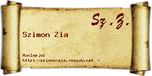 Szimon Zia névjegykártya